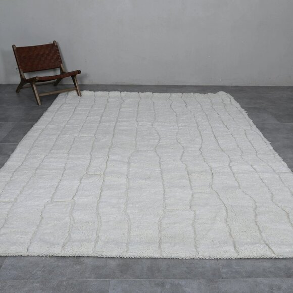 Hand-Knotted Authentic Berber Wool Rug - 6.6x6.6ft - Picture 4 of 6